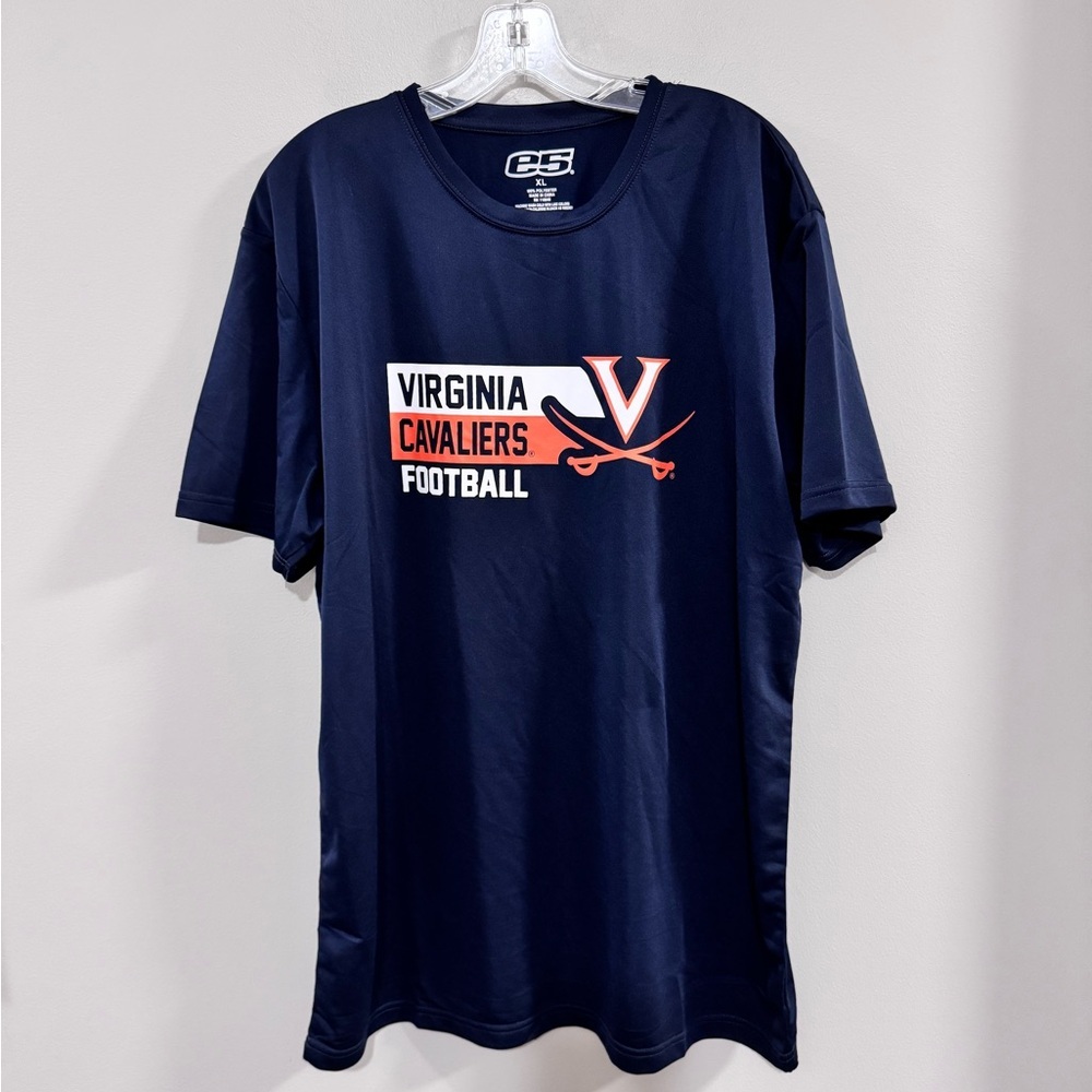 Men's  Virginia Cavaliers Football Navy Performance T-Shirt. Size XL